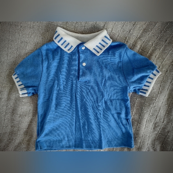 OshKosh B'gosh Other - Vintage 1991 Oshkosh B'gosh Boys 18 Months Collared Blue Polo Shirt Short Sleeve